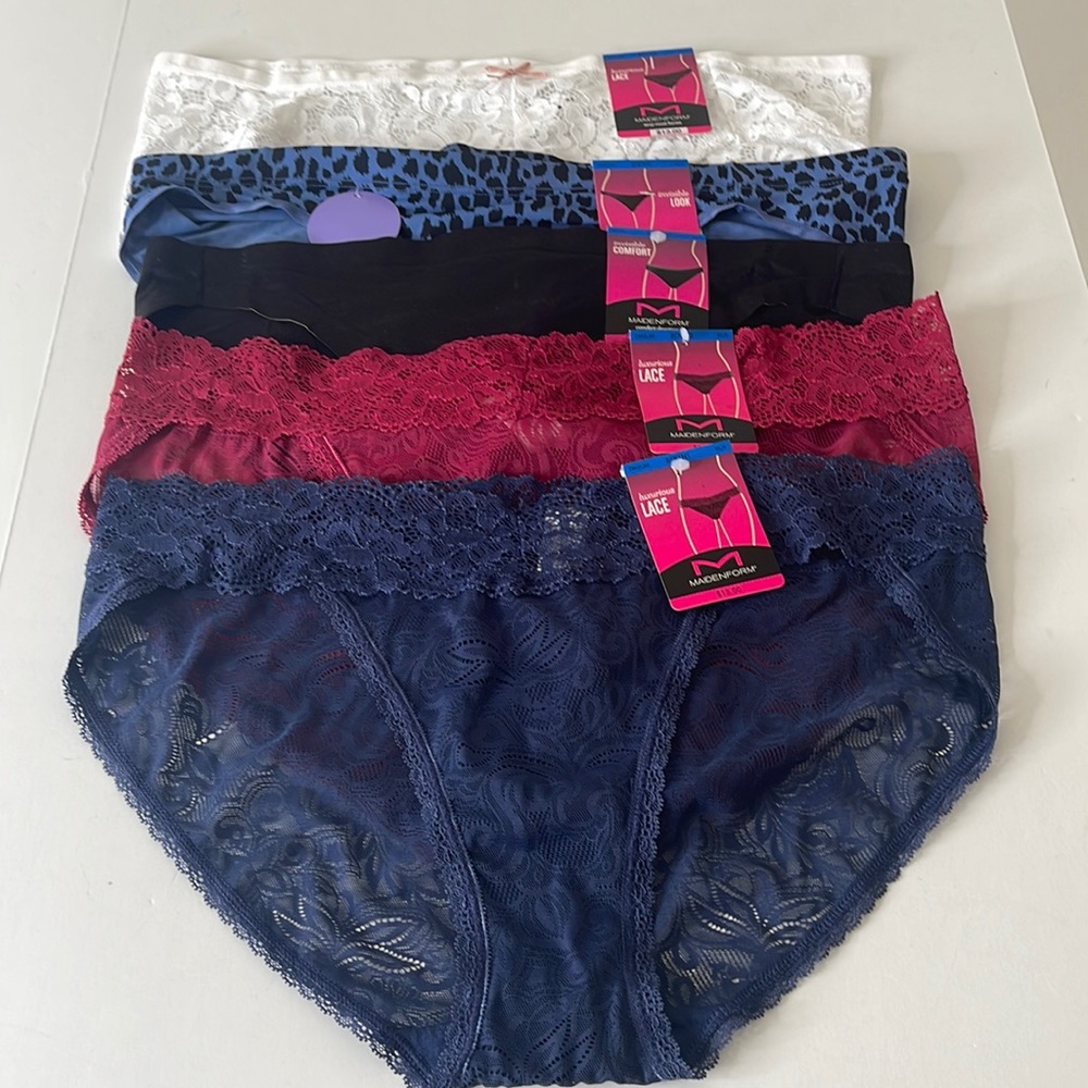 Maidenform Assortment of Bikini Panties - 5 Pairs Size XL / 8